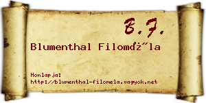 Blumenthal Filoméla névjegykártya